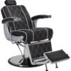 Foto Borg barber chair krēsls melns 1