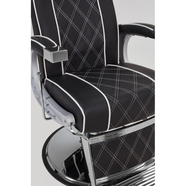 Foto Borg barber chair krēsls melns 4
