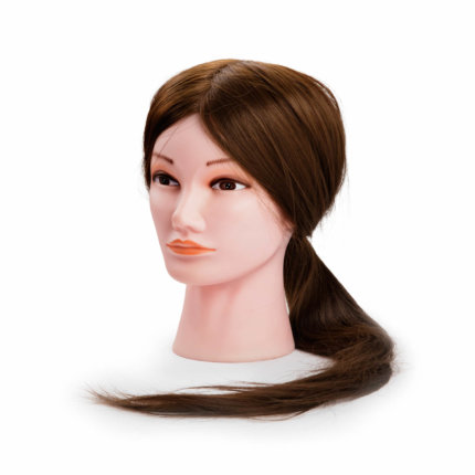 Foto Manekena galva XL sintētiski brūni mati 55-60cm 9868