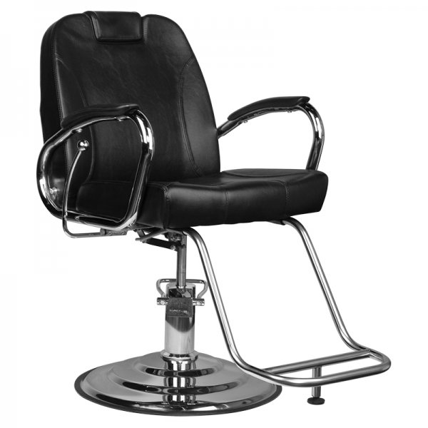 Foto HAIR SYSTEM frizieru barber krēsls HS44 melns 1