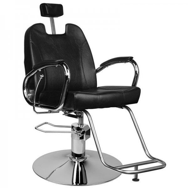Foto HAIR SYSTEM frizieru barber krēsls HS44 melns 2