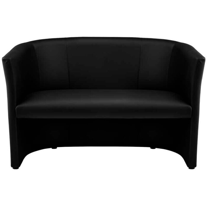 Foto Milano melns 2-vietīgs dīvāns uzgaidāmai telpai